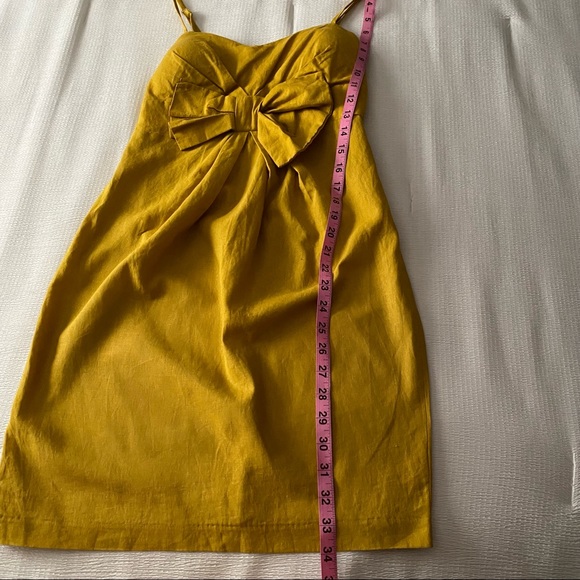 NWT Gold Yellow Linen Bow Dress - Picture 4 of 9